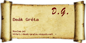 Deák Gréta névjegykártya