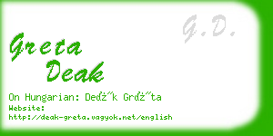 greta deak business card